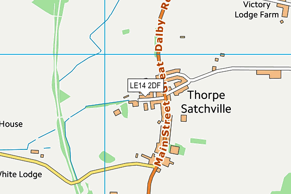 LE14 2DF map - OS VectorMap District (Ordnance Survey)