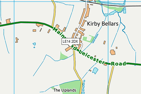 LE14 2DX map - OS VectorMap District (Ordnance Survey)