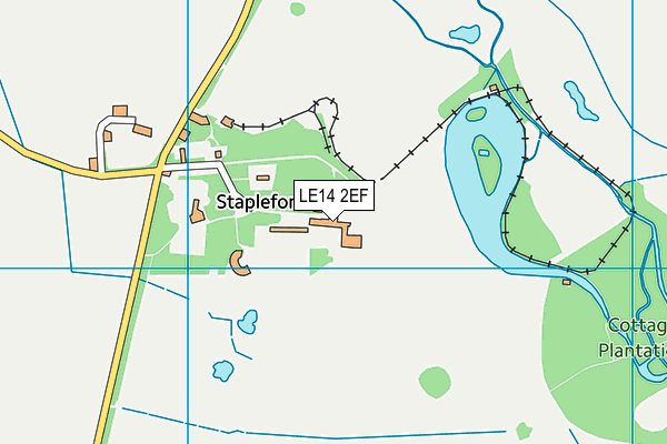 LE14 2EF map - OS VectorMap District (Ordnance Survey)