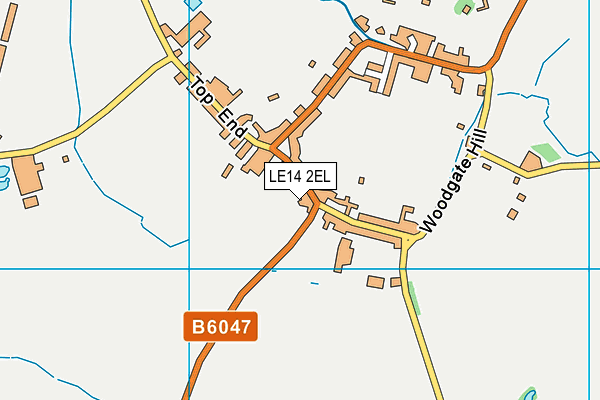 LE14 2EL map - OS VectorMap District (Ordnance Survey)