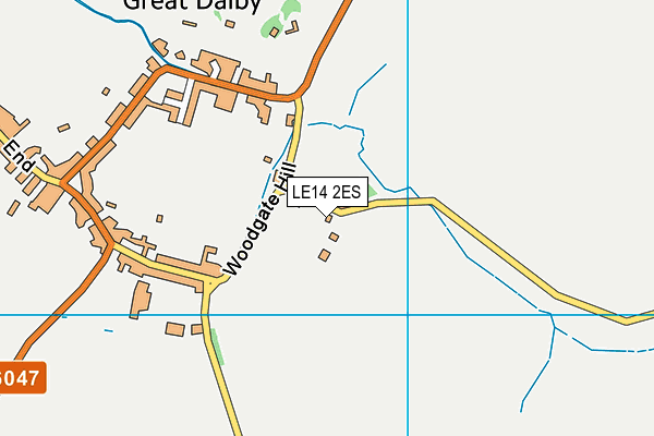 LE14 2ES map - OS VectorMap District (Ordnance Survey)