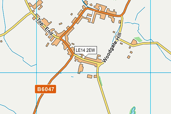 LE14 2EW map - OS VectorMap District (Ordnance Survey)