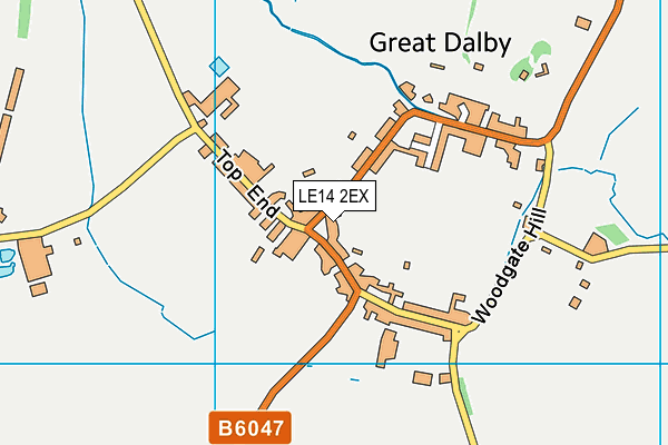 LE14 2EX map - OS VectorMap District (Ordnance Survey)