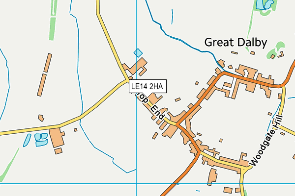 LE14 2HA map - OS VectorMap District (Ordnance Survey)