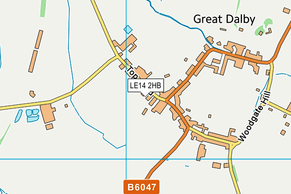 LE14 2HB map - OS VectorMap District (Ordnance Survey)