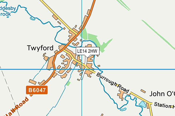 LE14 2HW map - OS VectorMap District (Ordnance Survey)