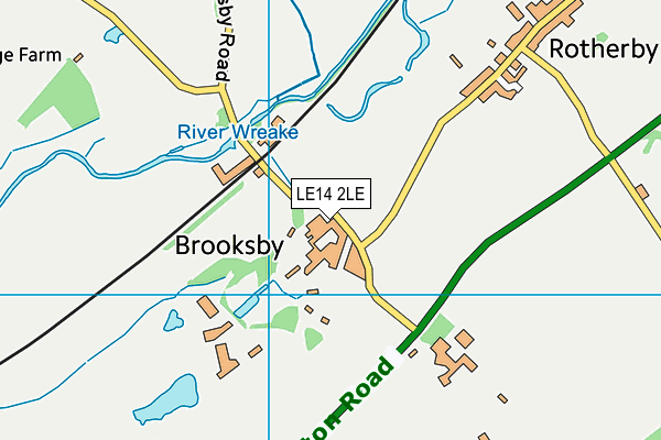 LE14 2LE map - OS VectorMap District (Ordnance Survey)