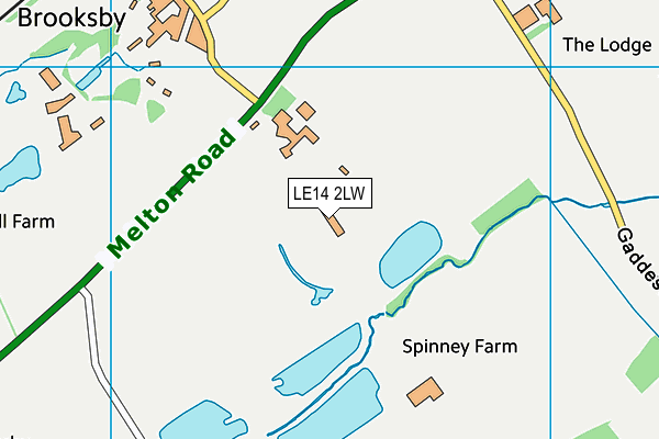 LE14 2LW map - OS VectorMap District (Ordnance Survey)