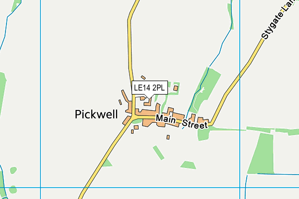 LE14 2PL map - OS VectorMap District (Ordnance Survey)