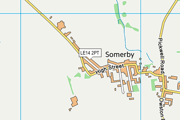 LE14 2PT map - OS VectorMap District (Ordnance Survey)