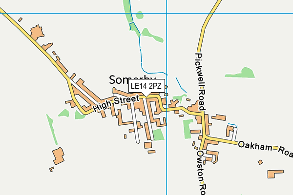 LE14 2PZ map - OS VectorMap District (Ordnance Survey)