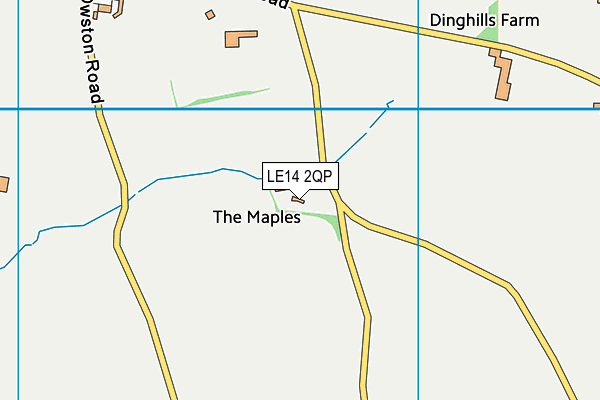 LE14 2QP map - OS VectorMap District (Ordnance Survey)