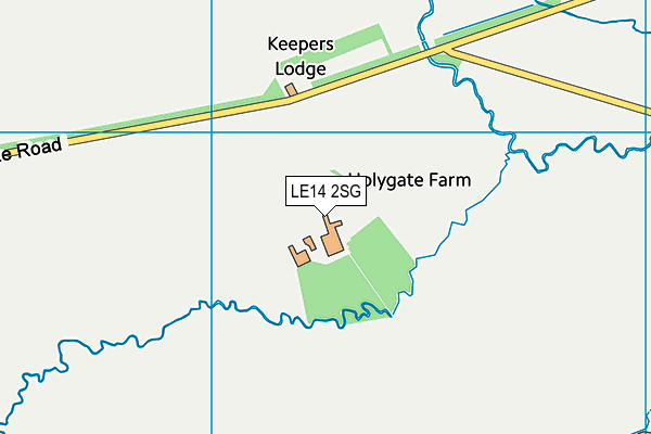 LE14 2SG map - OS VectorMap District (Ordnance Survey)