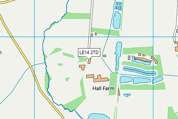 LE14 2TD map - OS VectorMap District (Ordnance Survey)