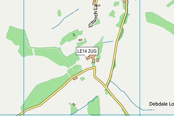 LE14 2UG map - OS VectorMap District (Ordnance Survey)