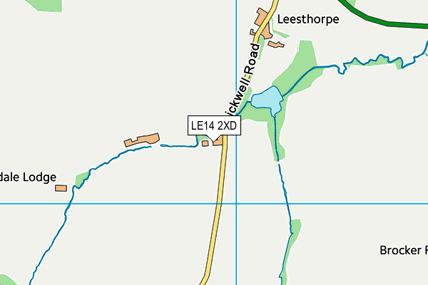 LE14 2XD map - OS VectorMap District (Ordnance Survey)