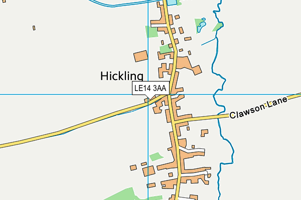 LE14 3AA map - OS VectorMap District (Ordnance Survey)