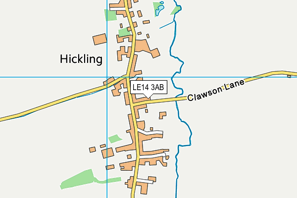 LE14 3AB map - OS VectorMap District (Ordnance Survey)