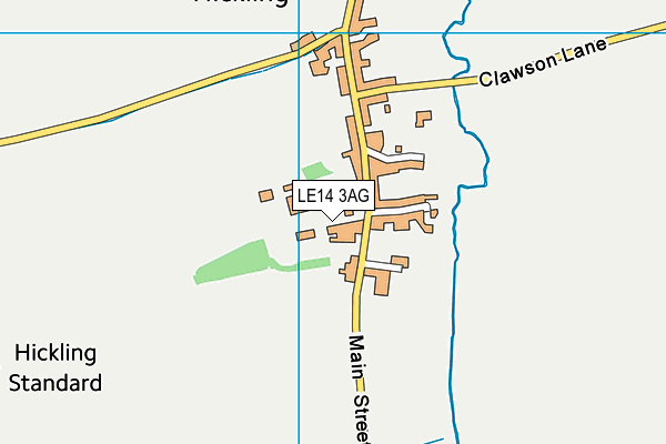 LE14 3AG map - OS VectorMap District (Ordnance Survey)