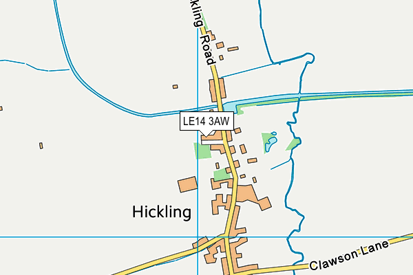 LE14 3AW map - OS VectorMap District (Ordnance Survey)