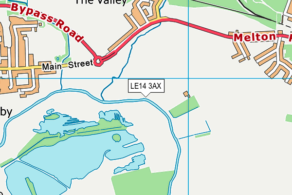 LE14 3AX map - OS VectorMap District (Ordnance Survey)