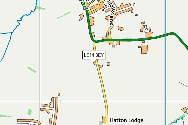 LE14 3EY map - OS VectorMap District (Ordnance Survey)