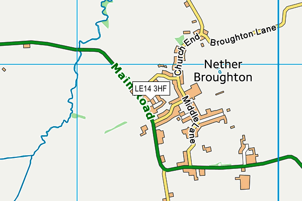 LE14 3HF map - OS VectorMap District (Ordnance Survey)