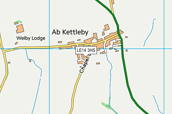 LE14 3HS map - OS VectorMap District (Ordnance Survey)