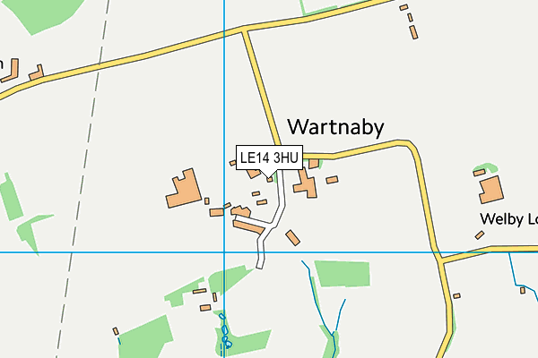 LE14 3HU map - OS VectorMap District (Ordnance Survey)