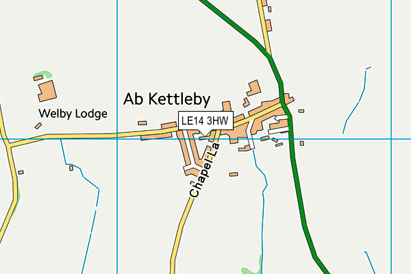 LE14 3HW map - OS VectorMap District (Ordnance Survey)