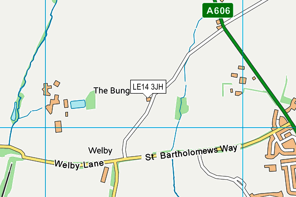 LE14 3JH map - OS VectorMap District (Ordnance Survey)