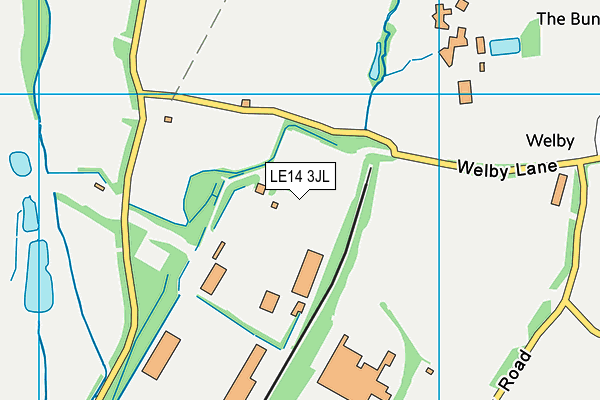 LE14 3JL map - OS VectorMap District (Ordnance Survey)