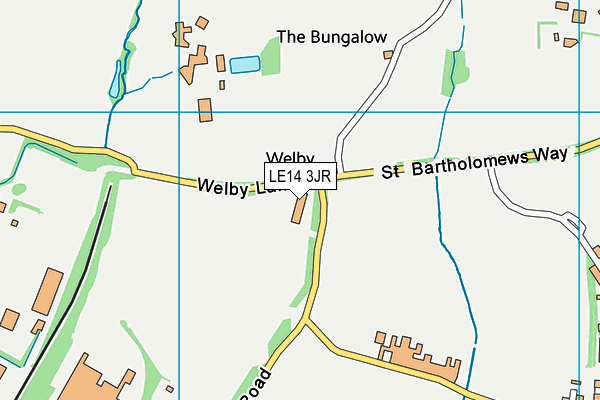 LE14 3JR map - OS VectorMap District (Ordnance Survey)