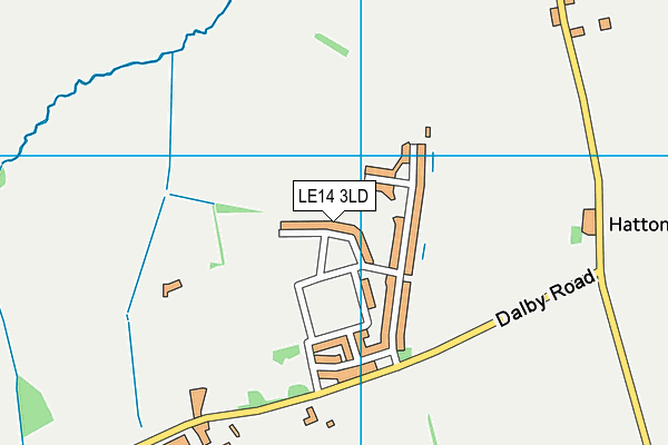 LE14 3LD map - OS VectorMap District (Ordnance Survey)