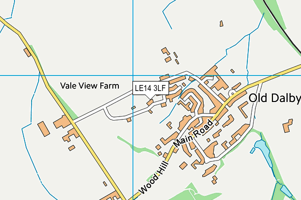 LE14 3LF map - OS VectorMap District (Ordnance Survey)
