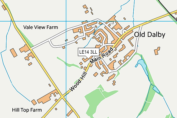 LE14 3LL map - OS VectorMap District (Ordnance Survey)