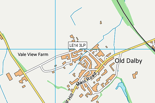 Old Dalby Cricket Club map (LE14 3LP) - OS VectorMap District (Ordnance Survey)
