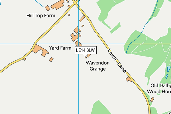 LE14 3LW map - OS VectorMap District (Ordnance Survey)