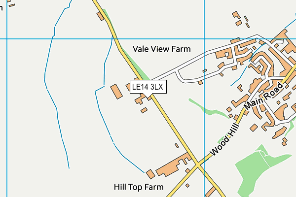 LE14 3LX map - OS VectorMap District (Ordnance Survey)