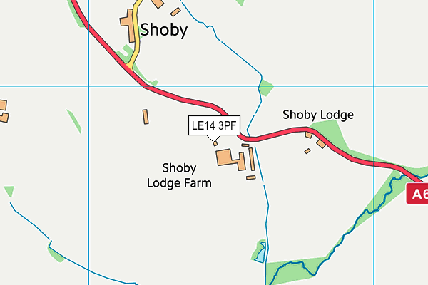 LE14 3PF map - OS VectorMap District (Ordnance Survey)