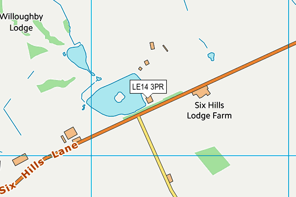 Six Hills Golf Club map (LE14 3PR) - OS VectorMap District (Ordnance Survey)