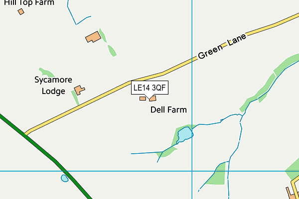 LE14 3QF map - OS VectorMap District (Ordnance Survey)