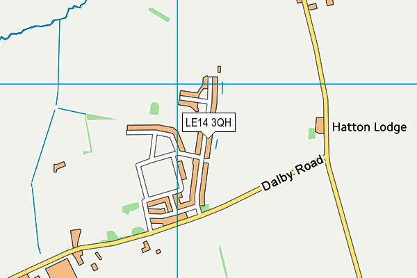 LE14 3QH map - OS VectorMap District (Ordnance Survey)