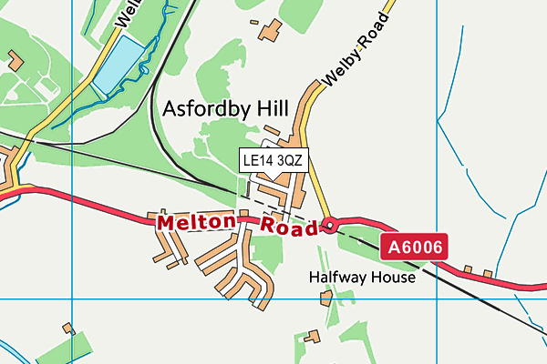 LE14 3QZ map - OS VectorMap District (Ordnance Survey)