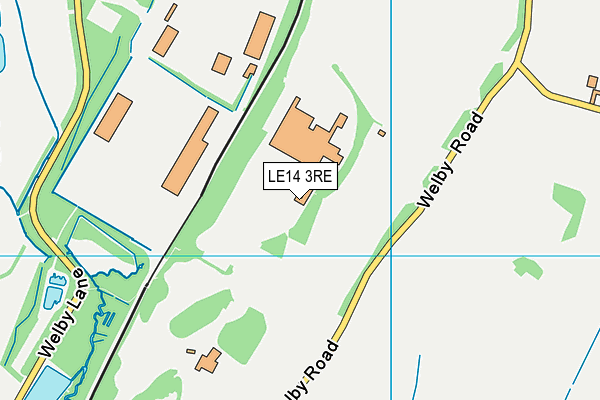 LE14 3RE map - OS VectorMap District (Ordnance Survey)