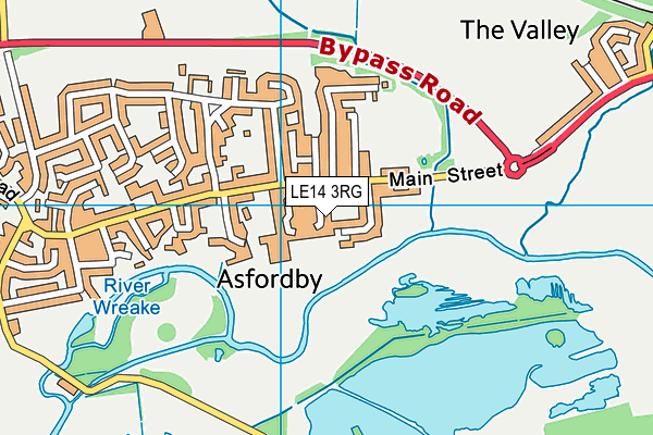 LE14 3RG map - OS VectorMap District (Ordnance Survey)