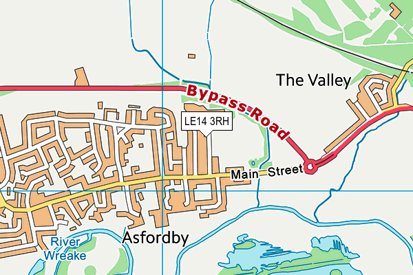 LE14 3RH map - OS VectorMap District (Ordnance Survey)