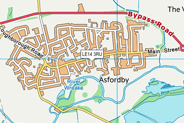 LE14 3RU map - OS VectorMap District (Ordnance Survey)
