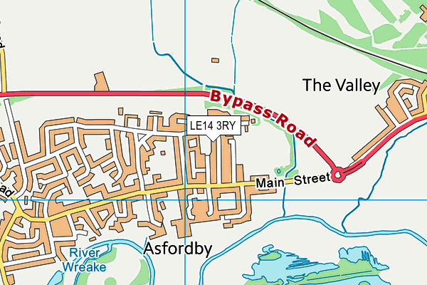 LE14 3RY map - OS VectorMap District (Ordnance Survey)