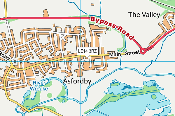 LE14 3RZ map - OS VectorMap District (Ordnance Survey)